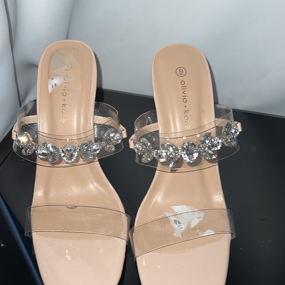 Olivia+Kate heels Jewel Clear Straps Sz 9 - Picture 10 of 10